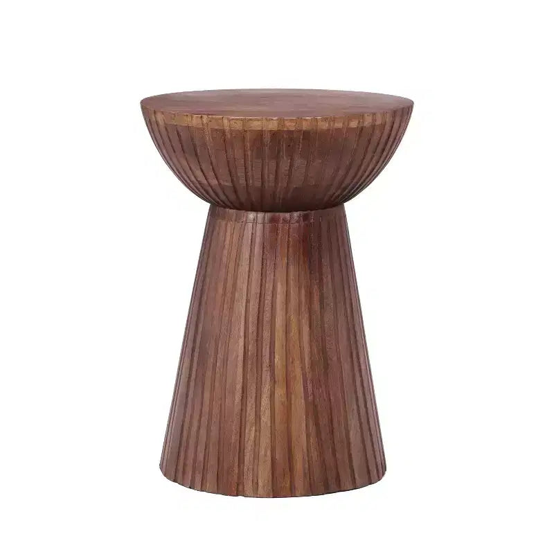 Table d'appoint ronde Christopher Knight Home Arbor en bois de manguier, finition noyer