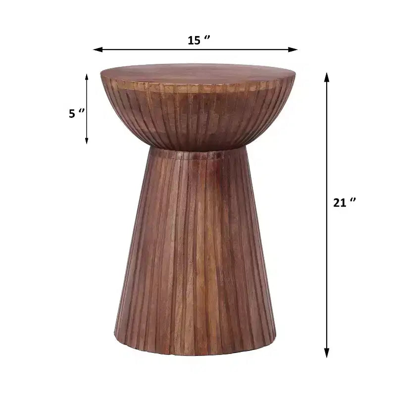 Table d'appoint ronde Christopher Knight Home Arbor en bois de manguier, finition noyer