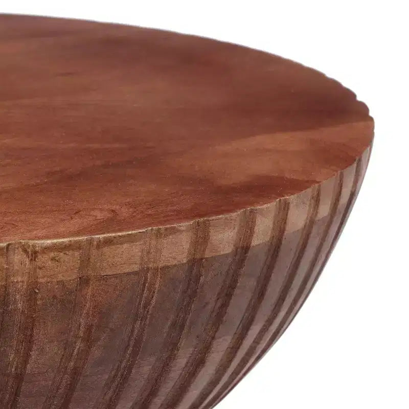 Table d'appoint ronde Christopher Knight Home Arbor en bois de manguier, finition noyer