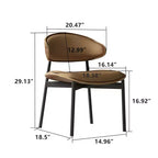 Lot de 2 chaises de salle à manger Luck Live style moderne du milieu du siècle, chaises de cuisine en similicuir