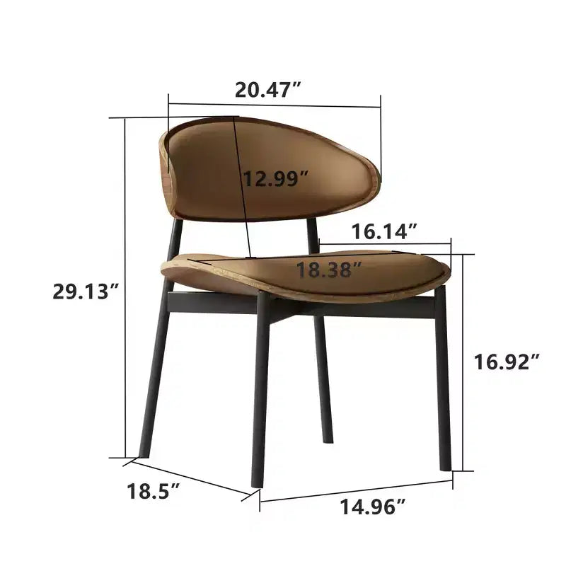 Lot de 2 chaises de salle à manger Luck Live style moderne du milieu du siècle, chaises de cuisine en similicuir
