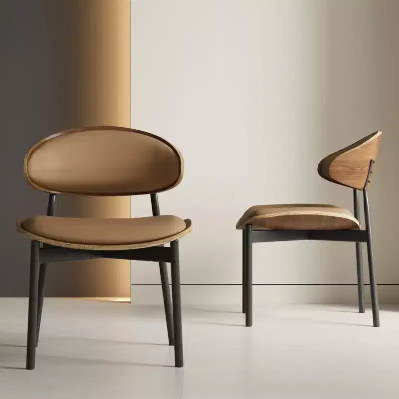 Lot de 2 chaises de salle à manger Luck Live style moderne du milieu du siècle, chaises de cuisine en similicuir