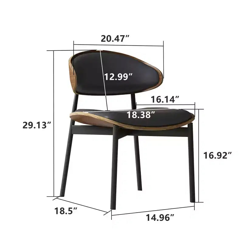 Lot de 2 chaises de salle à manger Luck Live style moderne du milieu du siècle, chaises de cuisine en similicuir