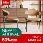 Lot de 2 chaises de salle à manger Luck Live style moderne du milieu du siècle, chaises de cuisine en similicuir