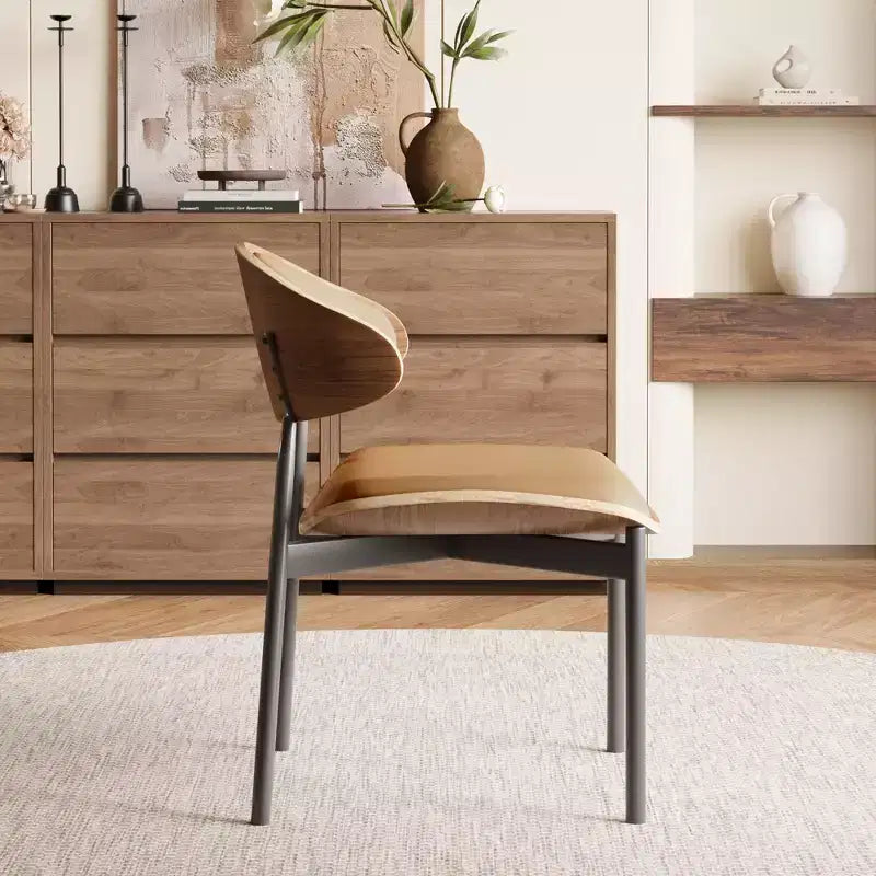 Lot de 2 chaises de salle à manger Luck Live style moderne du milieu du siècle, chaises de cuisine en similicuir