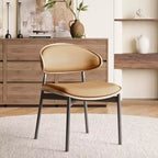 Lot de 2 chaises de salle à manger Luck Live style moderne du milieu du siècle, chaises de cuisine en similicuir
