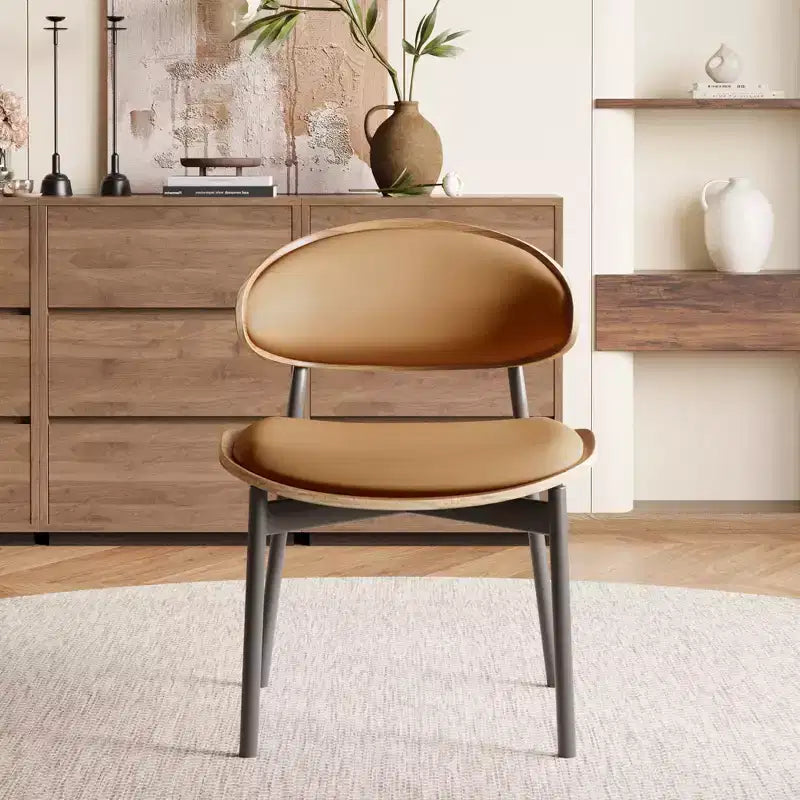 Lot de 2 chaises de salle à manger Luck Live style moderne du milieu du siècle, chaises de cuisine en similicuir