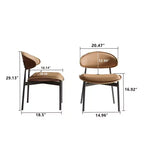 Lot de 2 chaises de salle à manger Luck Live style moderne du milieu du siècle, chaises de cuisine en similicuir