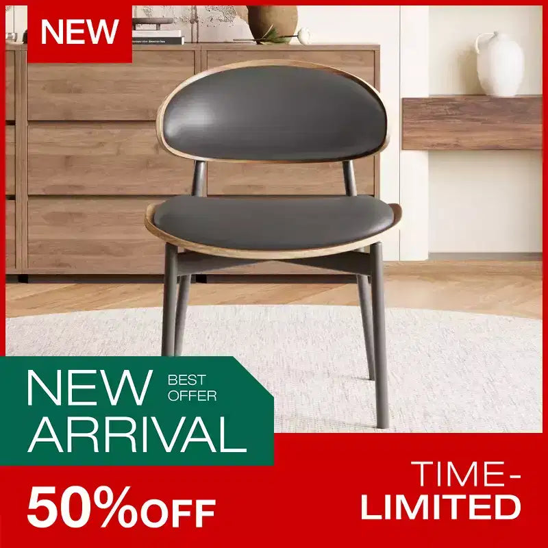 Lot de 2 chaises de salle à manger Luck Live style moderne du milieu du siècle, chaises de cuisine en similicuir