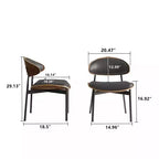 Lot de 2 chaises de salle à manger Luck Live style moderne du milieu du siècle, chaises de cuisine en similicuir