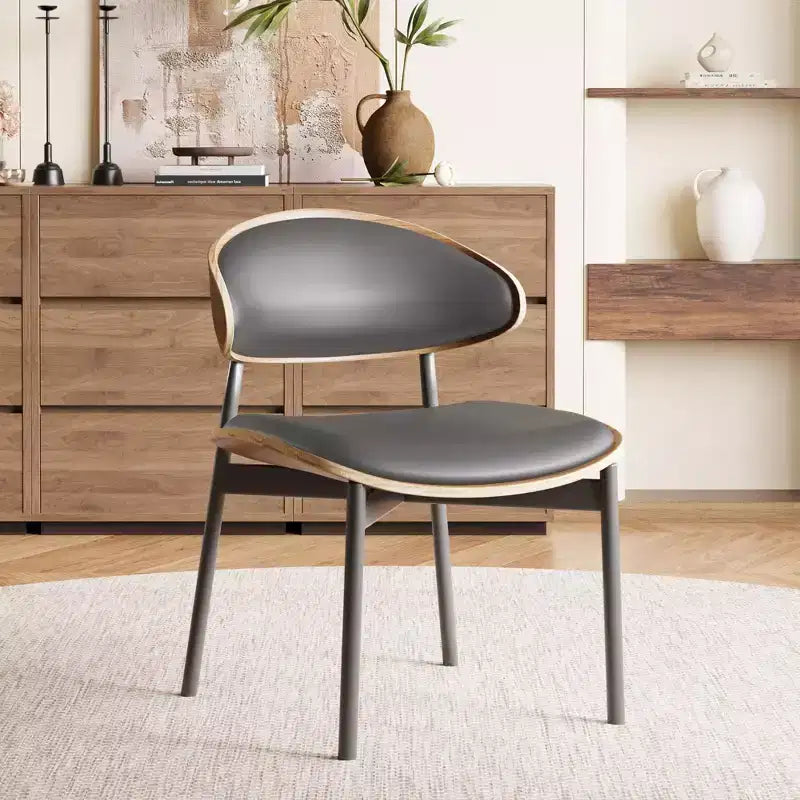 Lot de 2 chaises de salle à manger Luck Live style moderne du milieu du siècle, chaises de cuisine en similicuir