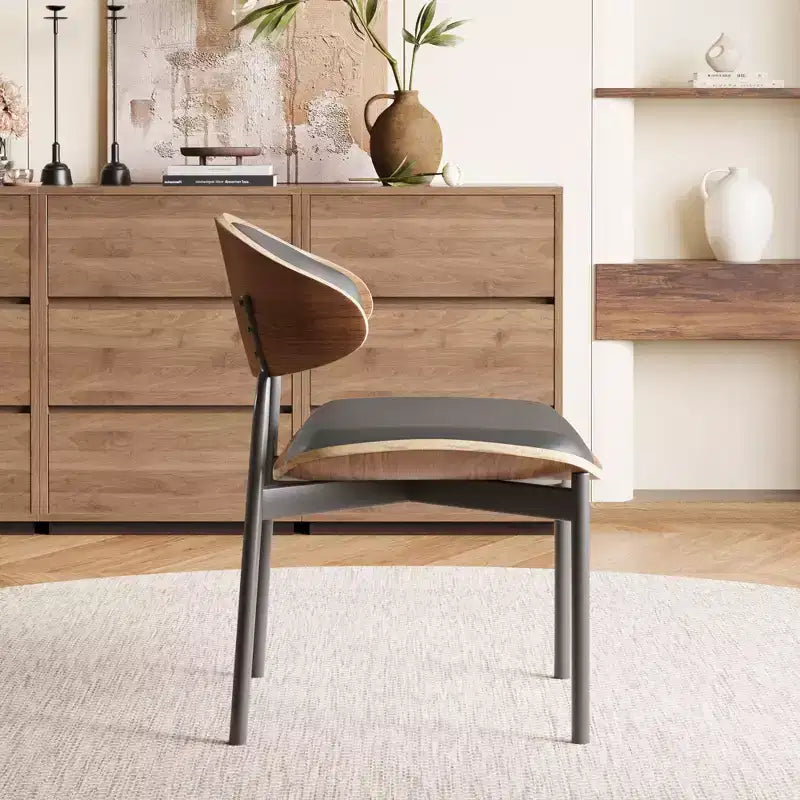 Lot de 2 chaises de salle à manger Luck Live style moderne du milieu du siècle, chaises de cuisine en similicuir