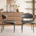 Lot de 2 chaises de salle à manger Luck Live style moderne du milieu du siècle, chaises de cuisine en similicuir