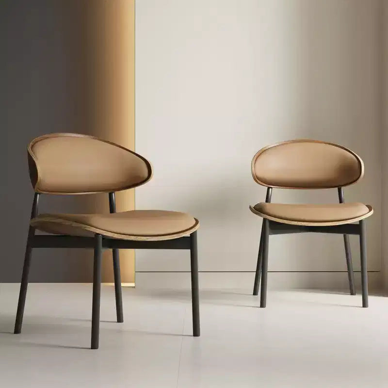 Lot de 2 chaises de salle à manger Luck Live style moderne du milieu du siècle, chaises de cuisine en similicuir