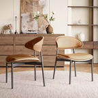 Lot de 2 chaises de salle à manger Luck Live style moderne du milieu du siècle, chaises de cuisine en similicuir