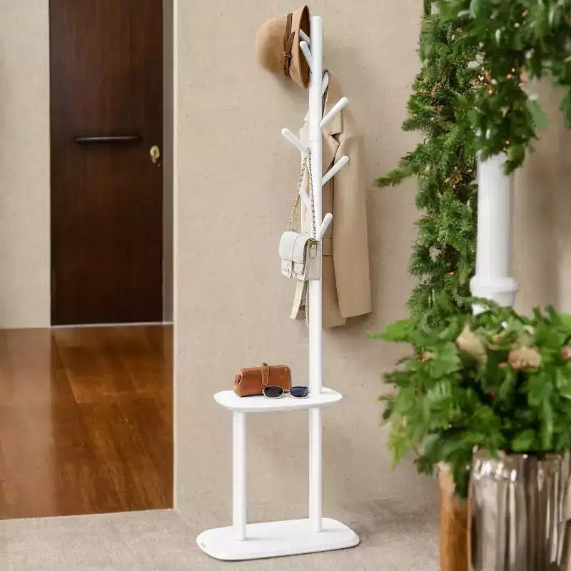 Porte-manteau moderne avec étagère de rangement : Organisateur robuste et peu encombrant pour manteaux, chapeaux et sacs