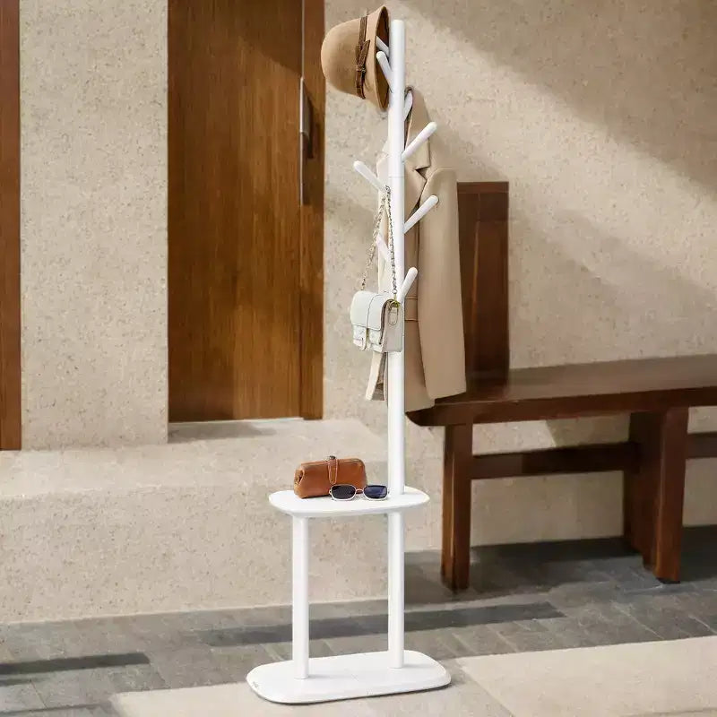 Porte-manteau moderne avec étagère de rangement : Organisateur robuste et peu encombrant pour manteaux, chapeaux et sacs