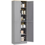 HOMCOM 67 Freestanding Kitchen Pantry, 4-Door Storage Cabinet Organizer with Adjustable Shelves and Doors