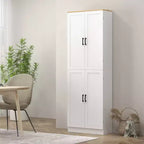 HOMCOM Garde-Manger de cuisine autoportant 170 cm, Armoire de rangement à 4 portes avec étagères réglables et portes