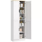 HOMCOM Garde-Manger de cuisine autoportant 170 cm, Armoire de rangement à 4 portes avec étagères réglables et portes