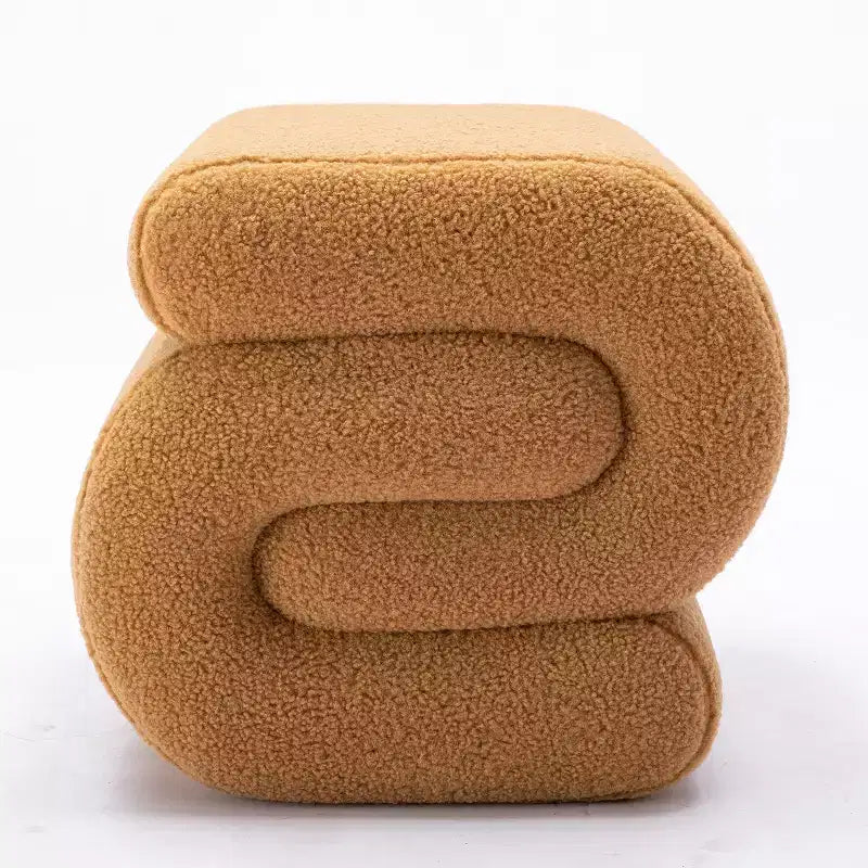 GDFStudio Mila 19.3 Teddy S-Shape Ottoman/Footstool