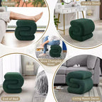 GDFStudio Mila 19.3 Ottoman/Repose-pieds Teddy en forme de S