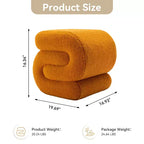 GDFStudio Mila 19.3 Ottoman/Repose-pieds Teddy en forme de S