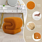 GDFStudio Mila 19.3 Ottoman/Repose-pieds Teddy en forme de S