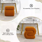 GDFStudio Mila 19.3 Ottoman/Repose-pieds Teddy en forme de S