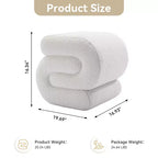 GDFStudio Mila 19.3 Ottoman/Repose-pieds Teddy en forme de S