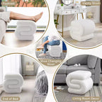 GDFStudio Mila 19.3 Ottoman/Repose-pieds Teddy en forme de S