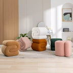 GDFStudio Mila 19.3 Ottoman/Repose-pieds Teddy en forme de S