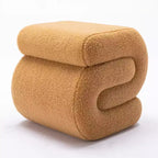 GDFStudio Mila 19.3 Ottoman/Repose-pieds Teddy en forme de S