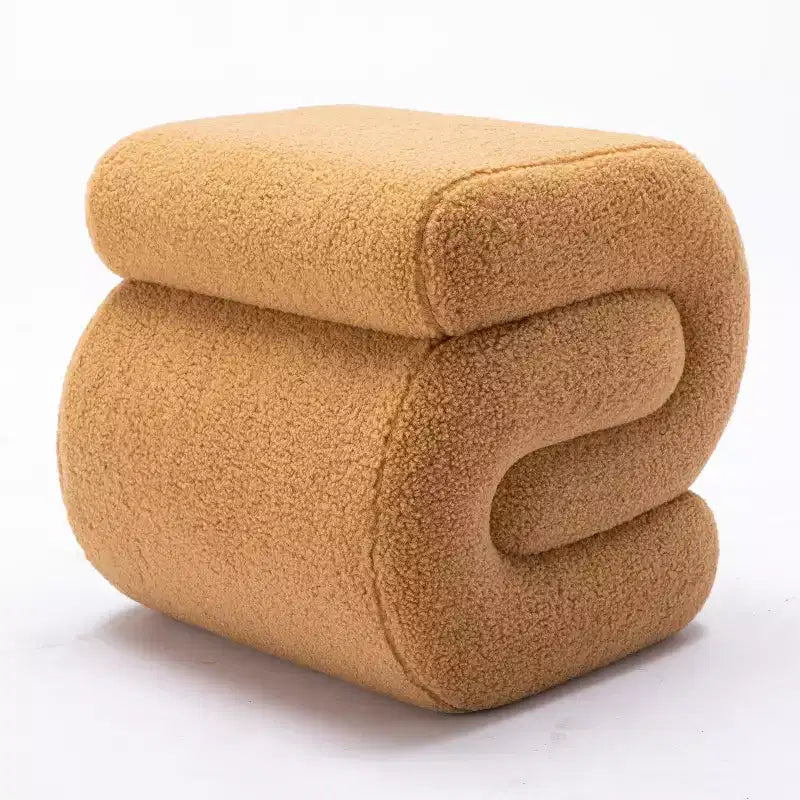 GDFStudio Mila 19.3 Ottoman/Repose-pieds Teddy en forme de S