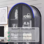 Meuble de rangement haut de 71 po pour garde-manger avec 2 tiroirs et étagères réglables et portes vitrées, armoire de cuisine de style ferme moderne