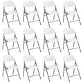 Costway Folding Chairs Set of 4/8/12 HDPE Plastic Chairs with Metal Frame for Home Office