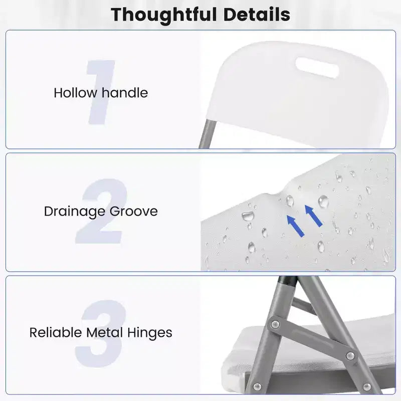 Lot de 4/8/12 chaises pliantes Costway en plastique HDPE avec cadre en métal pour maison ou bureau