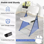 Lot de 4/8/12 chaises pliantes Costway en plastique HDPE avec cadre en métal pour maison ou bureau