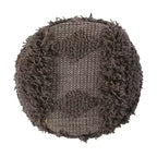 GDFStudio Edene Tabouret bohème artisanal en tissu 40x40 cm avec accents métalliques, marron foncé