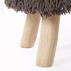 GDFStudio Edene Tabouret bohème artisanal en tissu 40x40 cm avec accents métalliques, marron foncé