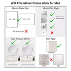 Kit de cadre de miroir de salle de bain Amanti Art Mirror Makeover - Cadre autocollant entièrement assemblé - Miroir NON inclus - Garniture Espresso Meuble
