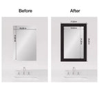 Kit de cadre de miroir de salle de bain Amanti Art Mirror Makeover - Cadre autocollant entièrement assemblé - Miroir NON inclus - Garniture Espresso Meuble