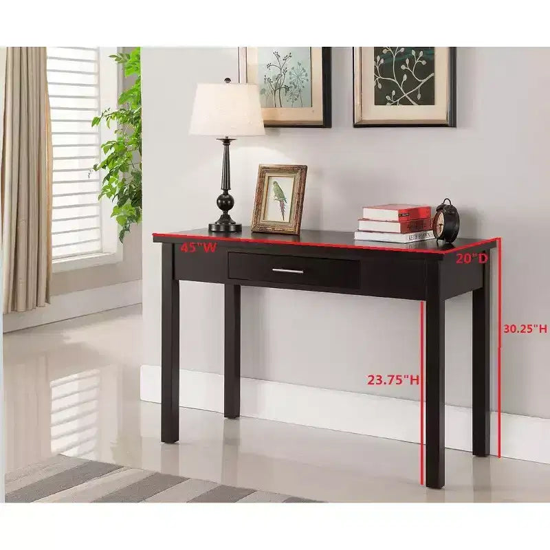 Kings Brand Furniture Bureau Parsons avec tiroir pour la maison et le bureau, en bois, espresso
