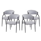 Christopher Knight Home Silas, chaises de salle à manger capitonnées avec accoudoirs et pieds en métal (Lot de 4)