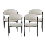 Christopher Knight Home Silas, chaises de salle à manger capitonnées avec accoudoirs et pieds en métal (Lot de 4)