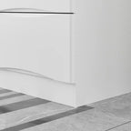 Commode horizontale Famapy pour chambre à coucher, moderne, minimaliste, poignées invisibles, blanc