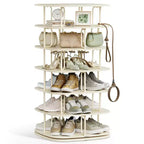VASAGLE 7-Tier Shoe Rack, Rotating Shoe Rack Tower, Shoe Closet Organizer, Shoe Shelf, 28-35 Pairs, 23.6 x 23.6 x 47.2 Inches