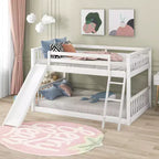 Whisen Wood Full over Full Bunk Bed with Convertible Slide and Ladder