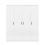 Armoire penderie 4 portes Whisen Wood avec tringle, 1 tiroir et étagères de rangement