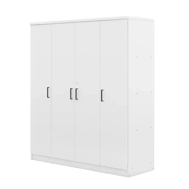 Armoire penderie 4 portes Whisen Wood avec tringle, 1 tiroir et étagères de rangement